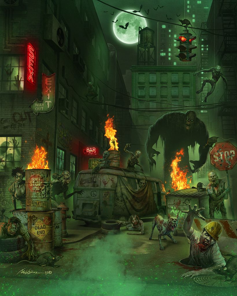 Fondo de la ilustración sin el personaje principal - Background illustration without the main character