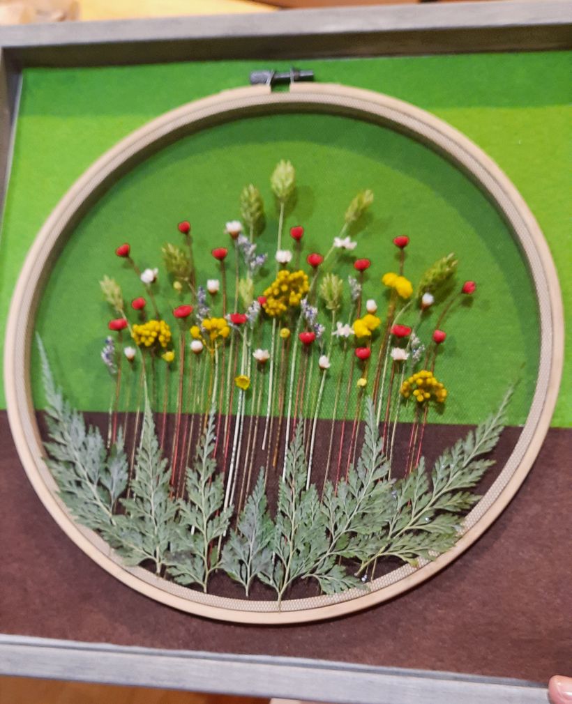 My project for course: Tulle Embroidery with Natural Flowers and Plants 2