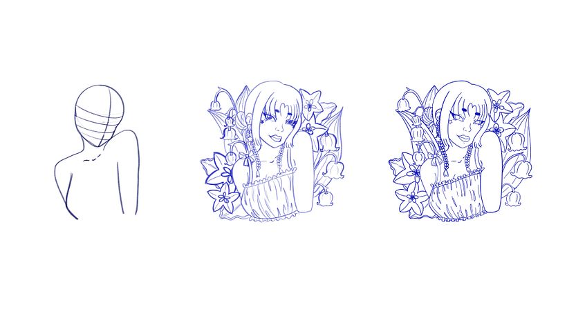 Realización del boceto y limpieza de las lineas