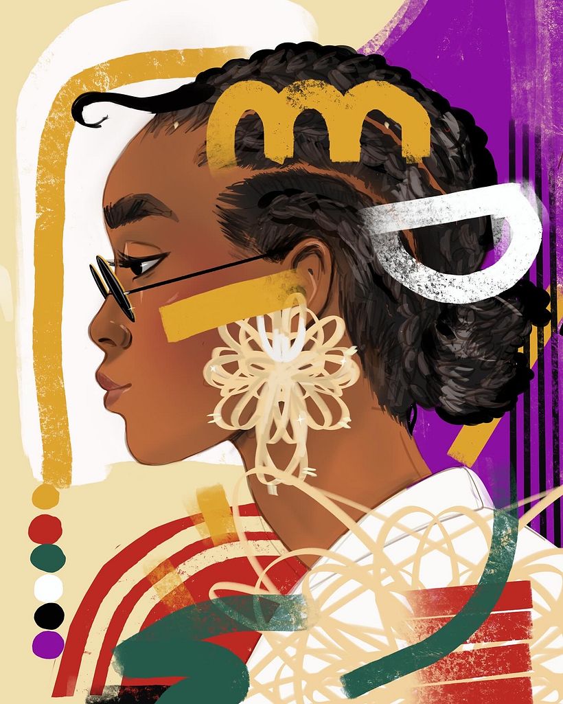 My project for course: Digital Portraits in Procreate with Graphical Elements - Ilustración digital