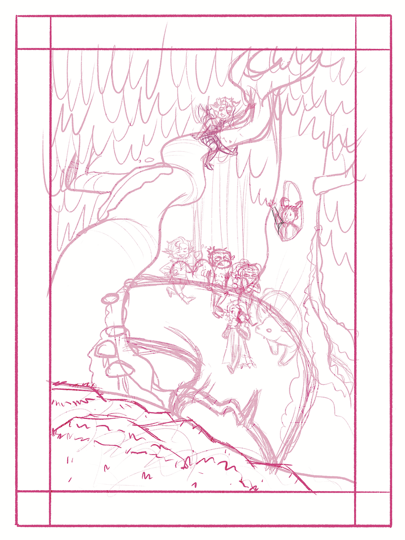 Messy sketch. Decided to also go for a Baldur's Gate 3 fan art :D