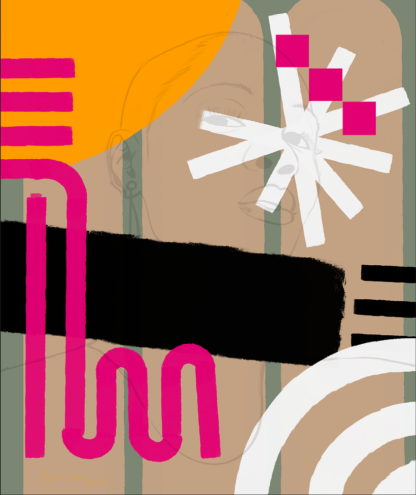 Abstract shapes + the ghost of the initial sketch