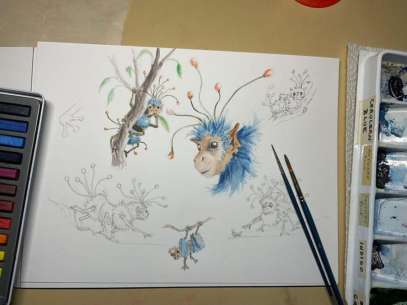 My project for course: Fantasy Drawings in Graphite and Watercolor: A Field Guide - Diseño de personajes