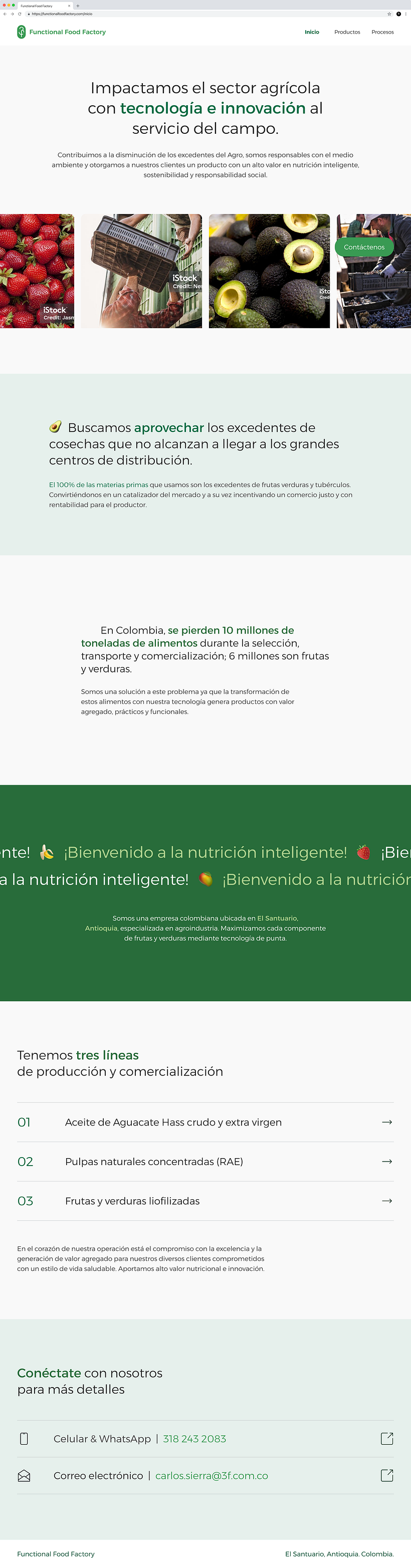 Functional Food Factory Web Site 1