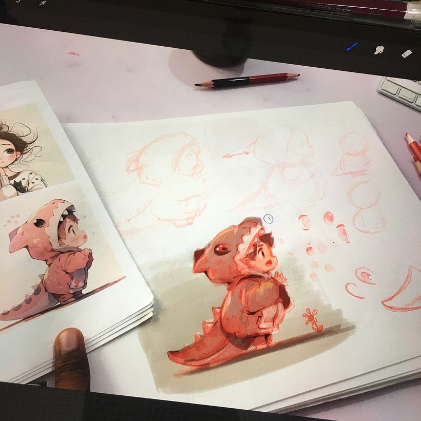 Wow Looking Character Sketching to Digital Colour - Diseño de personajes