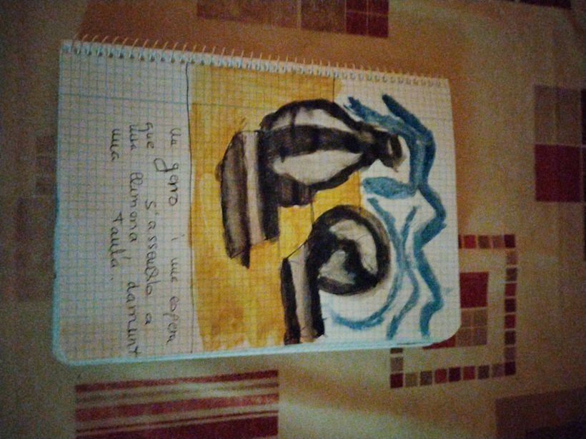 Gerro i esfera pintades amb aquarel·les, amb llums i ombres.