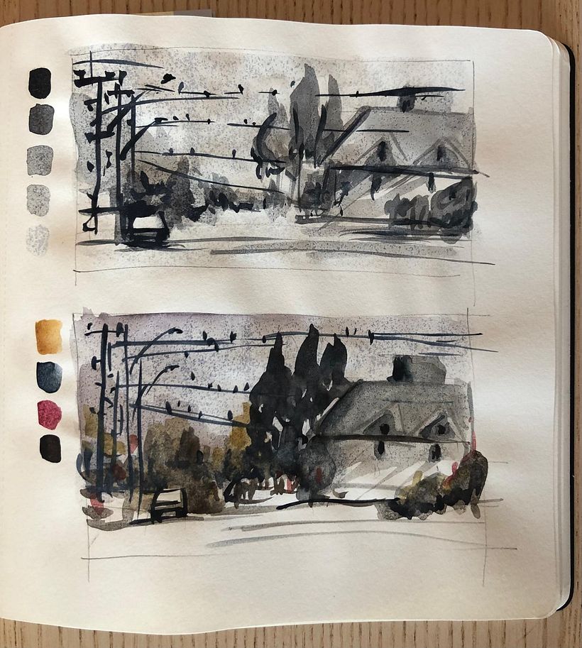 Il mio progetto del corso: Creazione di paesaggi contemporanei ad acquerello 2
