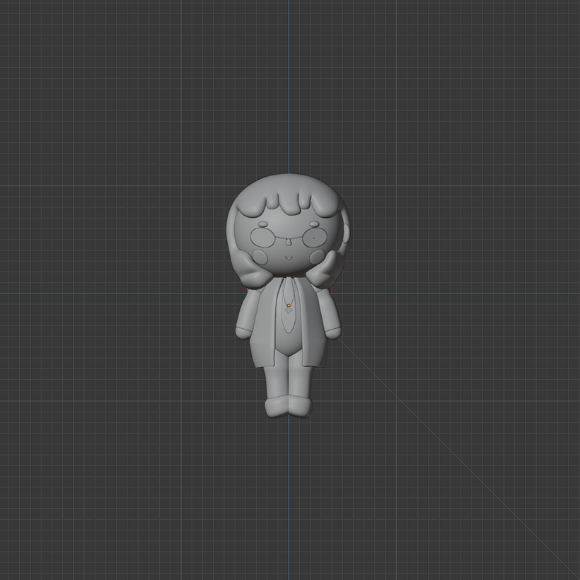 Two characters in Kawaii style in Blender 9