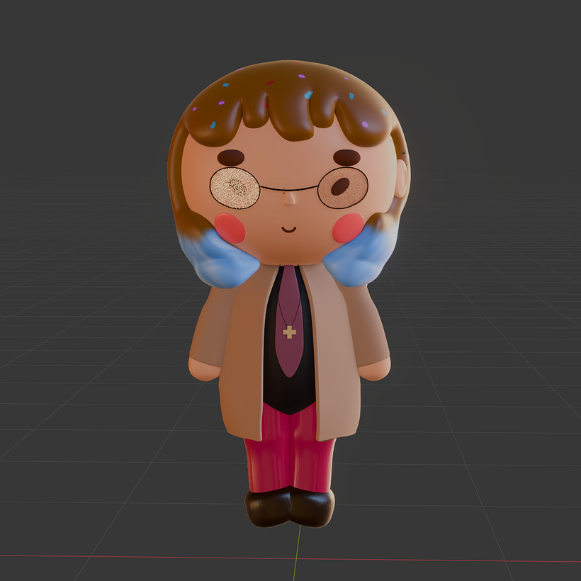 Two characters in Kawaii style in Blender 12