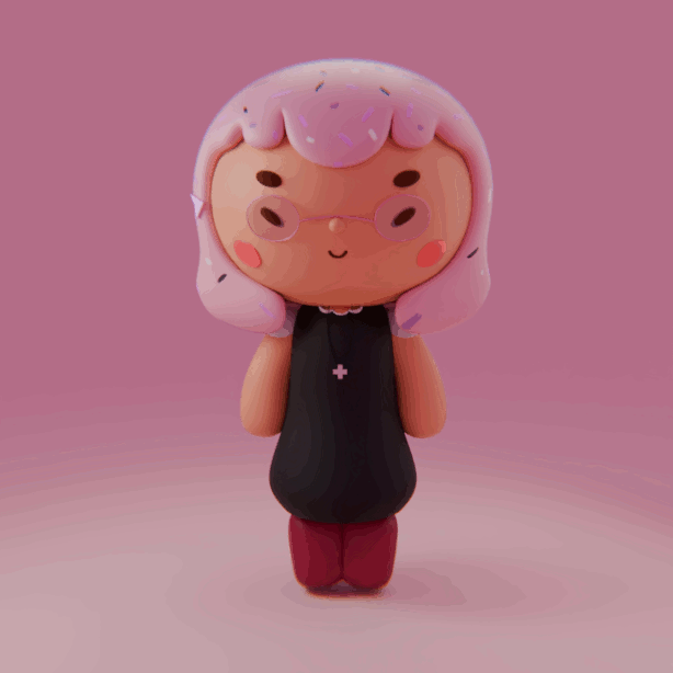 Two characters in Kawaii style in Blender 18