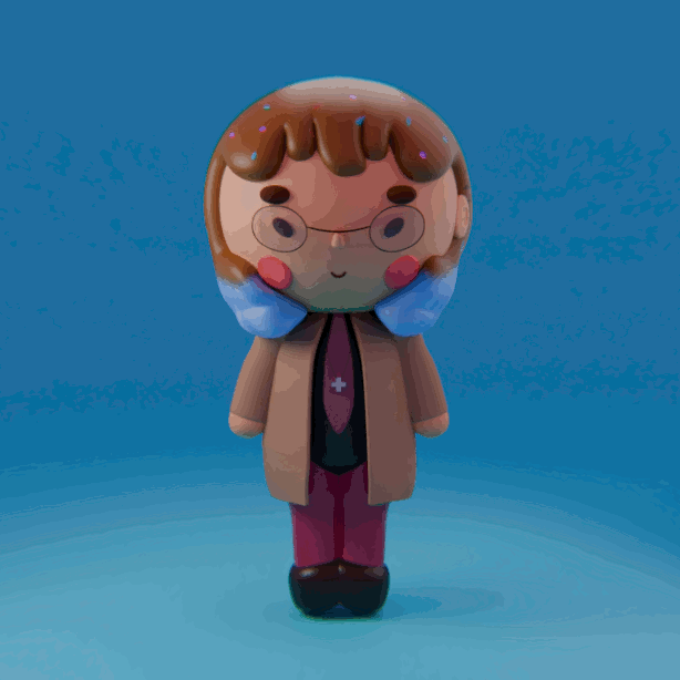 Two characters in Kawaii style in Blender 19