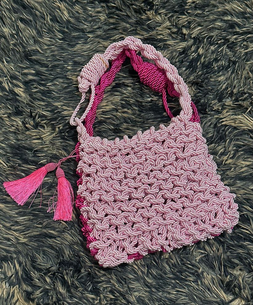My project for course: Design and Knitting of Bags with Silk Cord  2