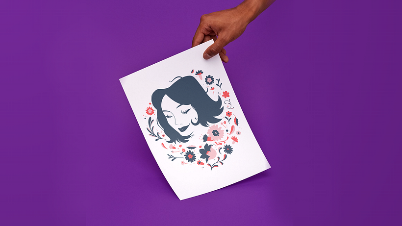 Meu projeto do curso: Retrato ilustrado com elementos botânicos 3