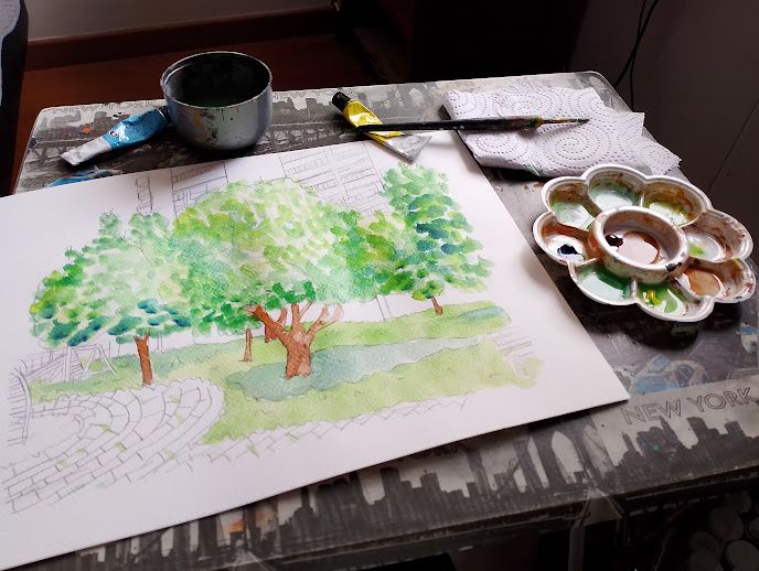 Mi proyecto del curso: Pintura de acuarela: Colorea escenarios y ambientes vivos  3
