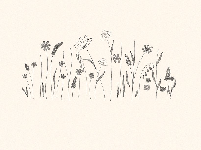 A rough sketch to get an idea of where to place the flowers