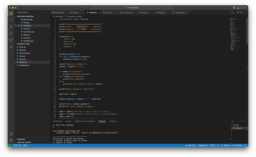 Mi proyecto del curso: Introducción a la programación con Python 3