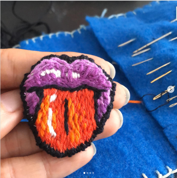 Mi primer pine bordado. 