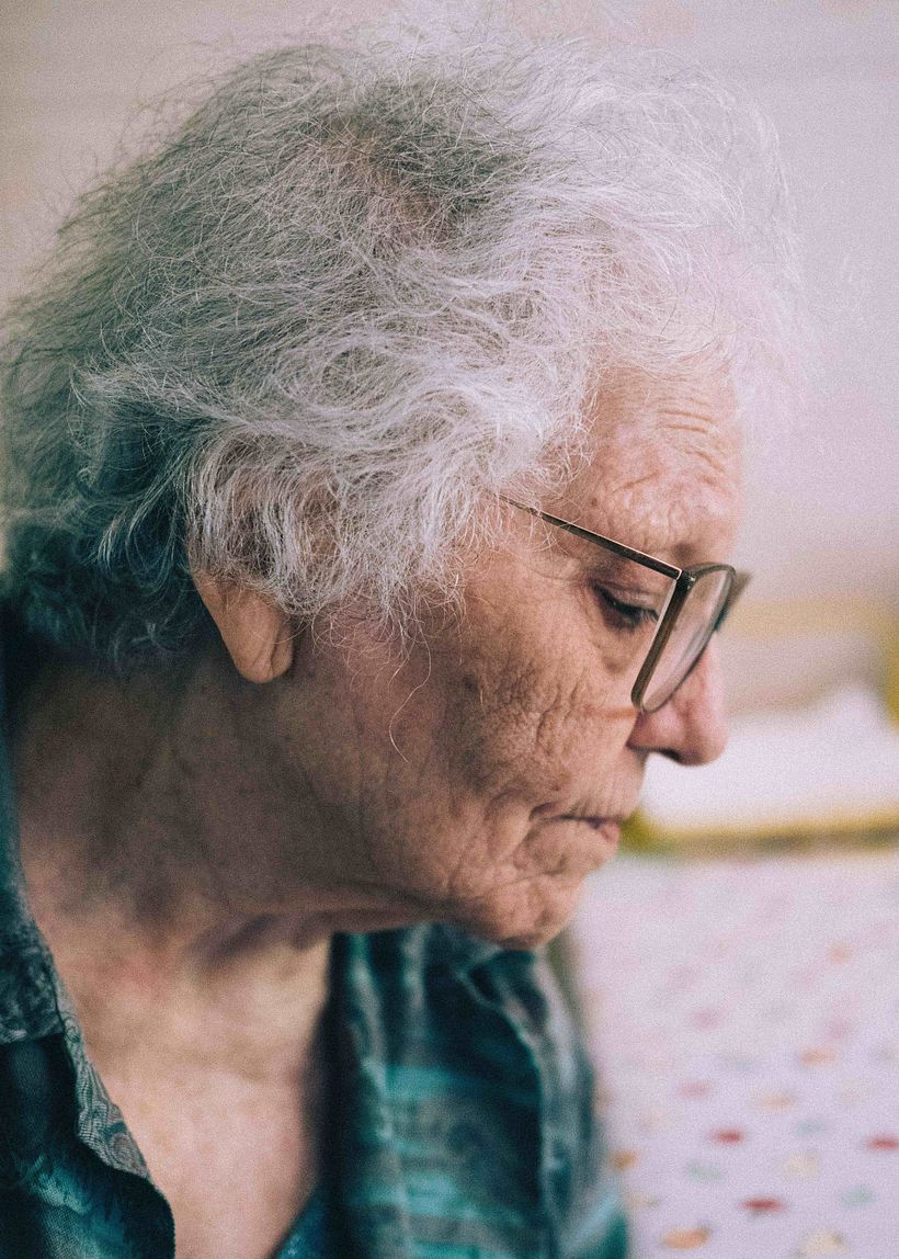 Eva trying to find some words in words soup.