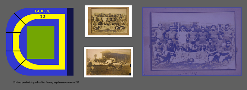 Ilustré el estadio del equipo en el que basé mi proyecto, también usé fotos antiguas y trabajé su color.