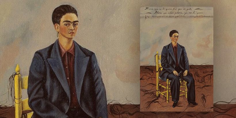 Self Portrait with Cropped Hair by Frida Kahlo
