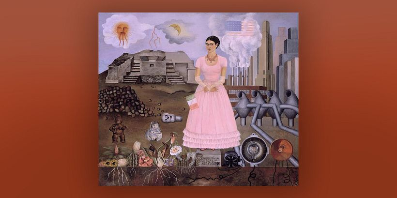 Self Portrait on the Borderline Between Mexico and the United States by Frida Kahlo