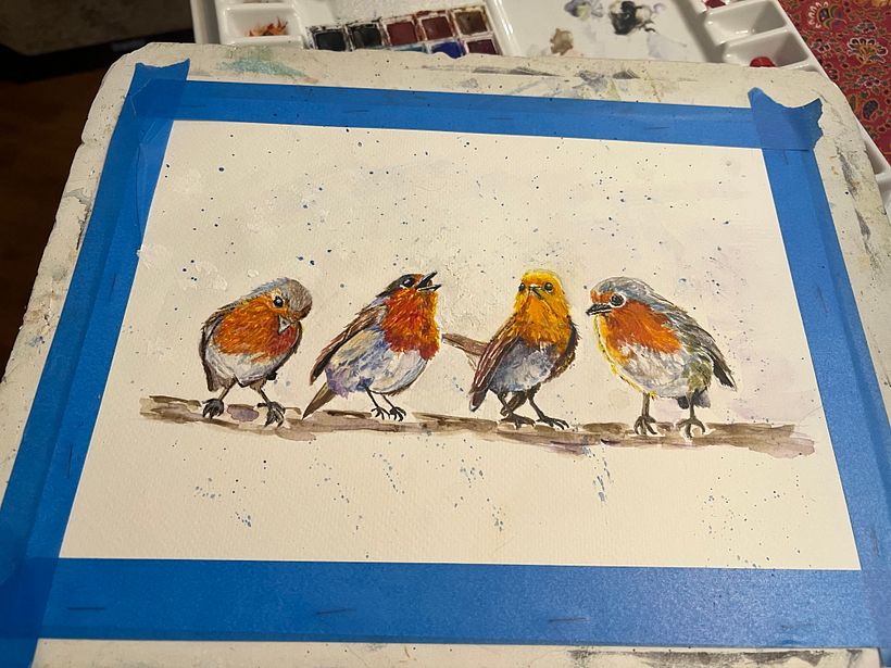 My project for course: Artistic Watercolor Techniques for Illustrating Birds 4