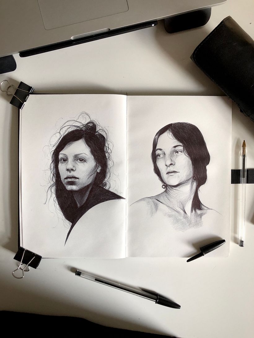 Mein Abschlussprojekt für den Kurs: Kugelschreiber-Illustration im Skizzenbuch: Aus Fehlern lernen 4