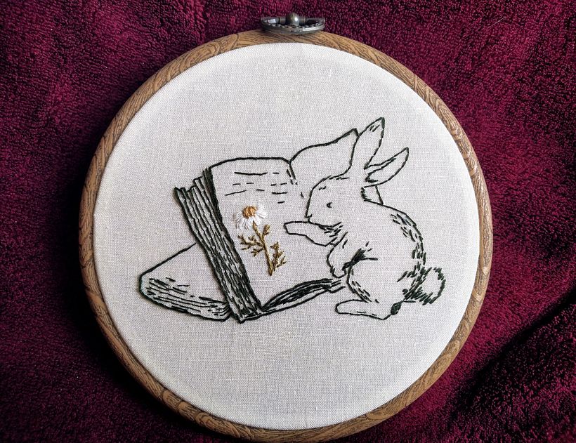Reading Rabbit - Traditionelle Illustration