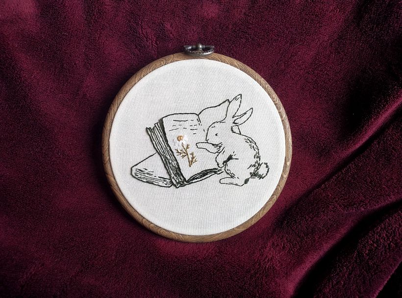 Reading Rabbit - Traditionelle Illustration