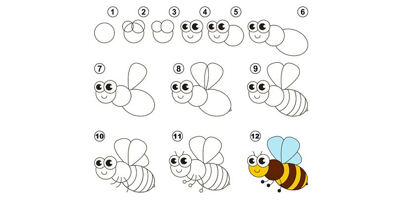 Easy Drawing Ideas for Kids: Bumblebee
