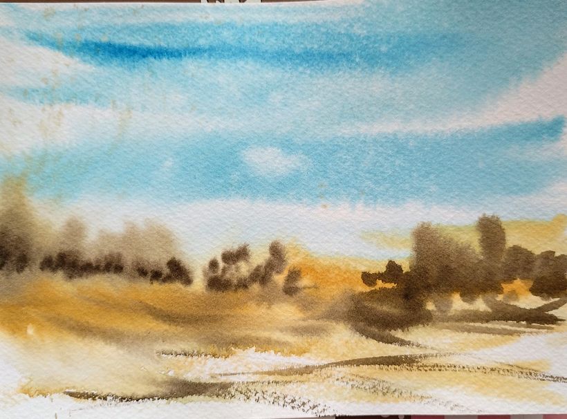 Mein Abschlussprojekt für den Kurs: Natürliche Aquarelllandschaften - Bellas Artes