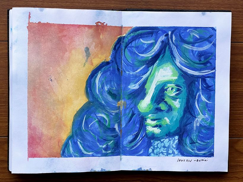 King Louis XIV using the sculpture by Bernini as my reference