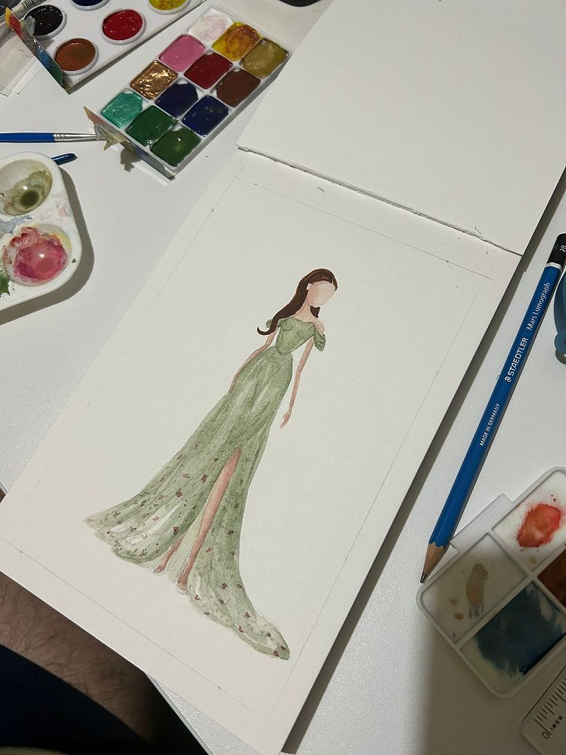 Mi proyecto del curso: Ilustración de moda con acuarela: silueta, color y fluidez 2
