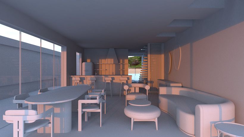 Escena amueblado con Dome light. 