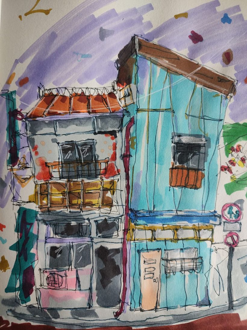 And the first time using markers, not totally happy with the end result but happy for the process.