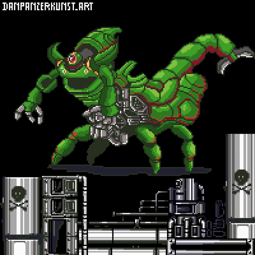 Animación tipo Megaman X HD pixel art.