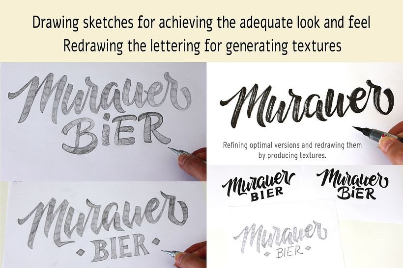 First, I produced sketches with brush pens. The sketches with pencil were drawn thereafter.