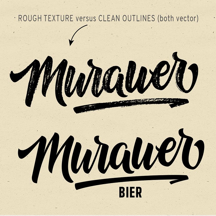 Zoom view of my vectorized versions. Above you see the logotype with its texture.