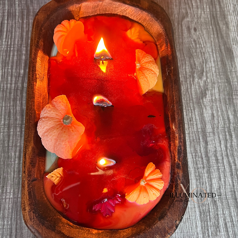 Fall Wooden Dough Bowl Candle Project 4