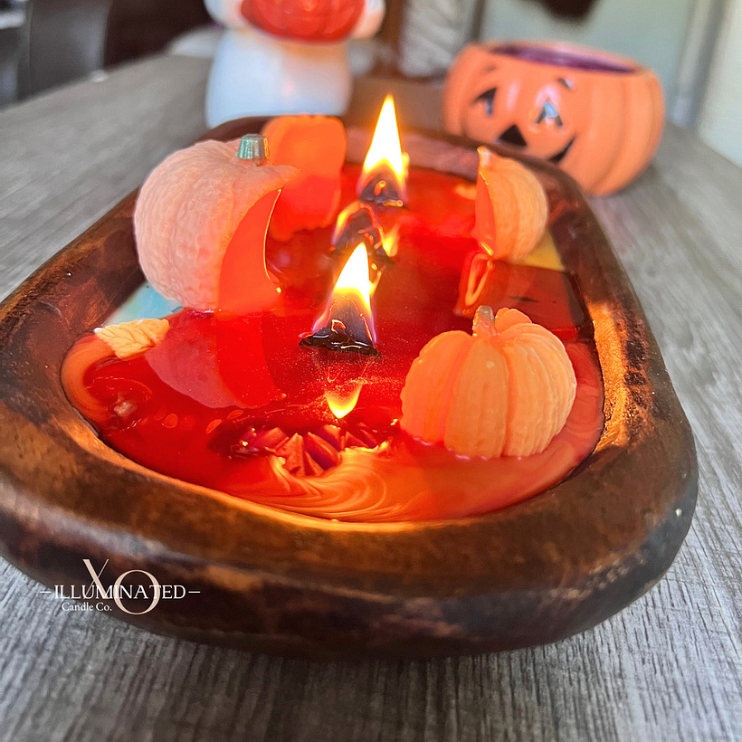Fall Wooden Dough Bowl Candle Project 5