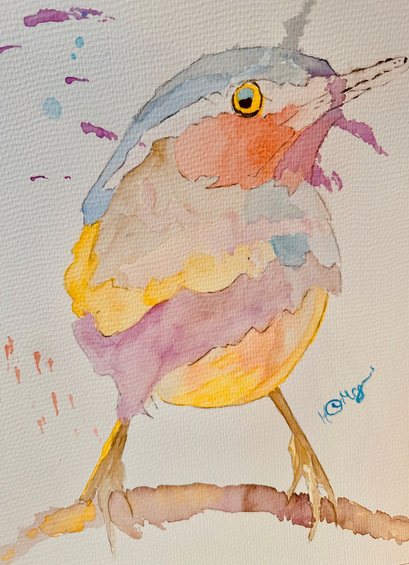 My project for course: Artistic Watercolor Techniques for Illustrating Birds 1