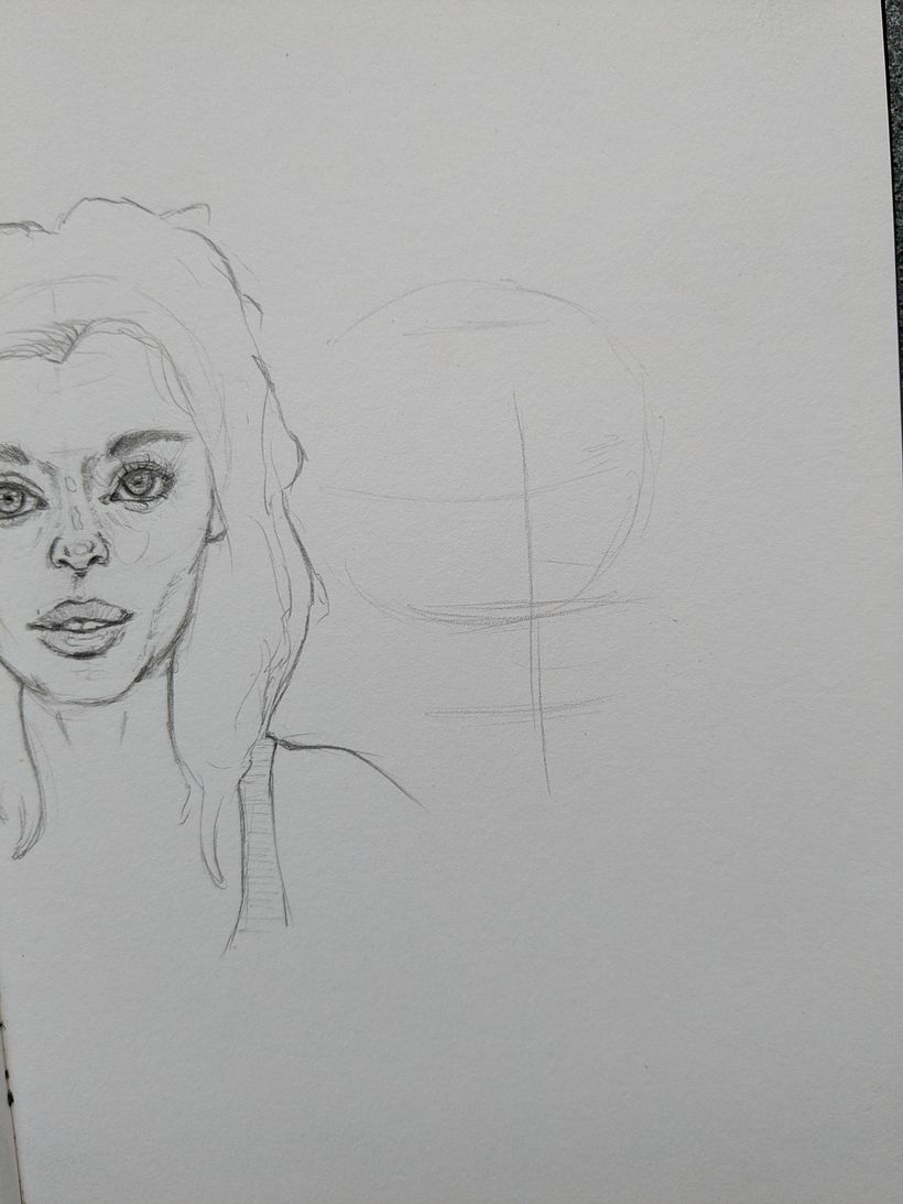 Beginning of male 3/4 view, I chose another male to add some narrative 