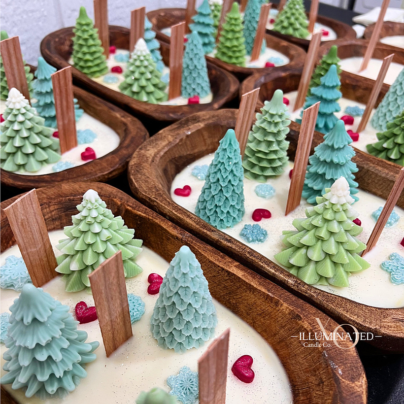 Christmas Grinch Inspired Wooden Dough Bowl Candle 3