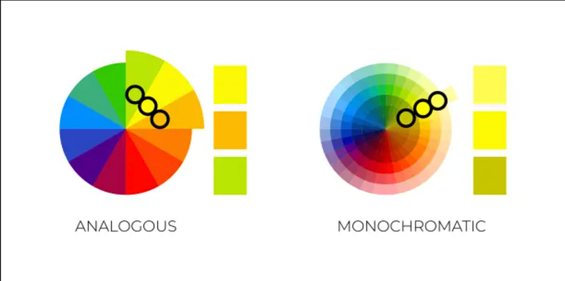 Armonía de colores análogos y monocromáticos