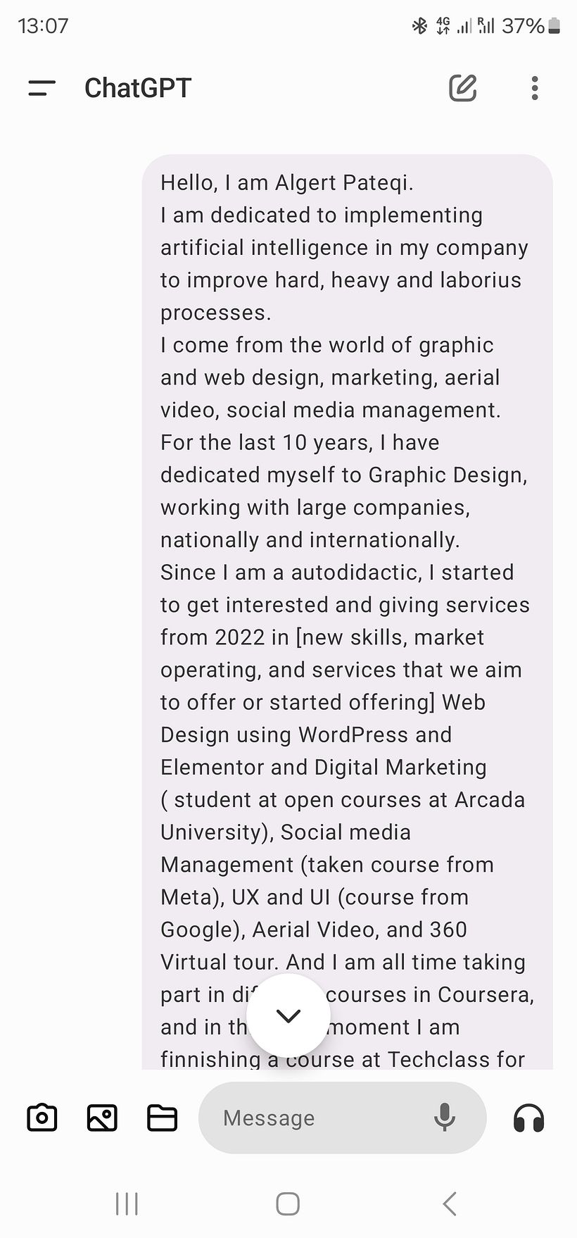 My project for course: Using ChatGPT for Work 5