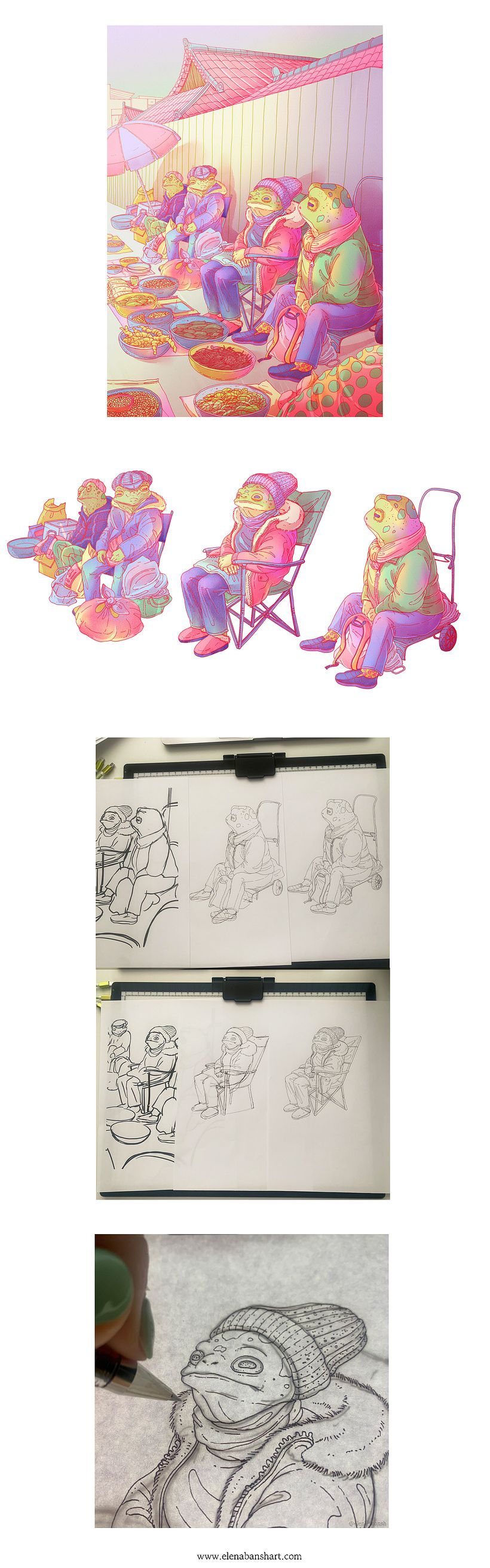 Korean Market - Illustration Process & WIP 4