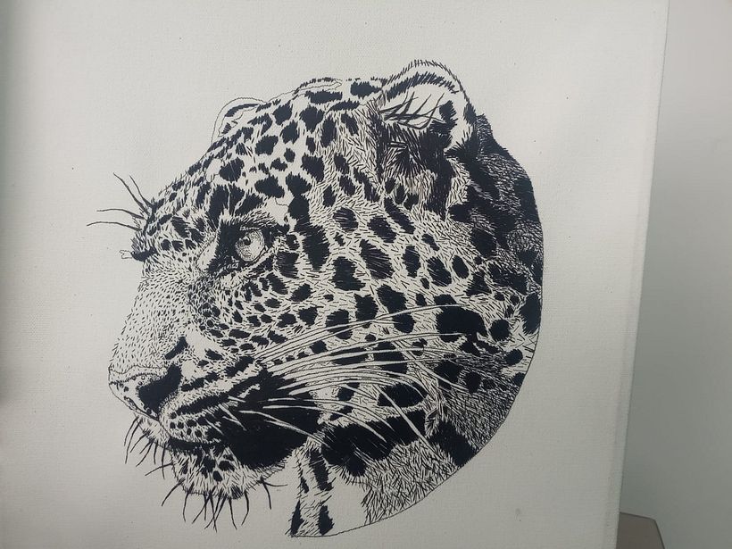 Mi proyecto del curso: Dibujo con hilo Un Jaguar 1