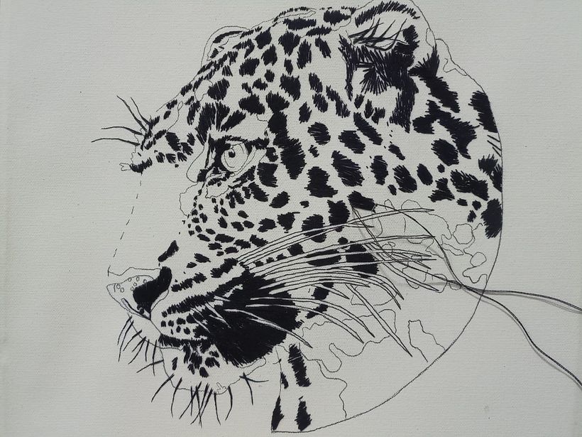 Mi proyecto del curso: Dibujo con hilo Un Jaguar 6