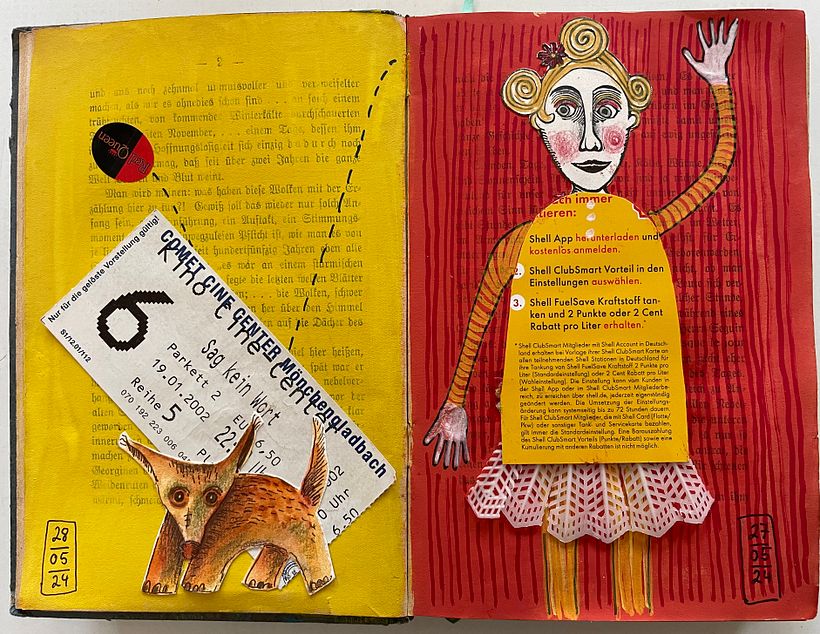 Leider haben sich die Seiten gelöst, deshalb habe ich ein 2. Buch angefangen./Unfortunately, the pages came loose