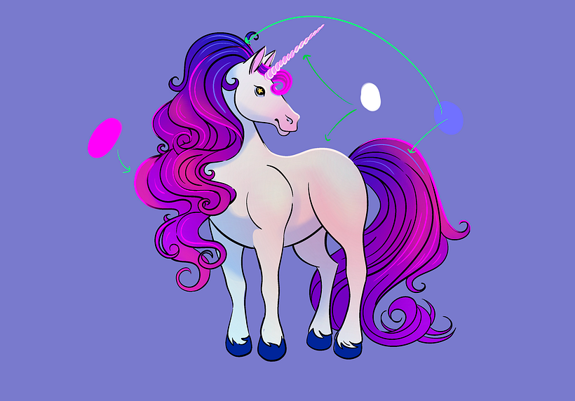 Add highlight colors to more your unicorn more lively